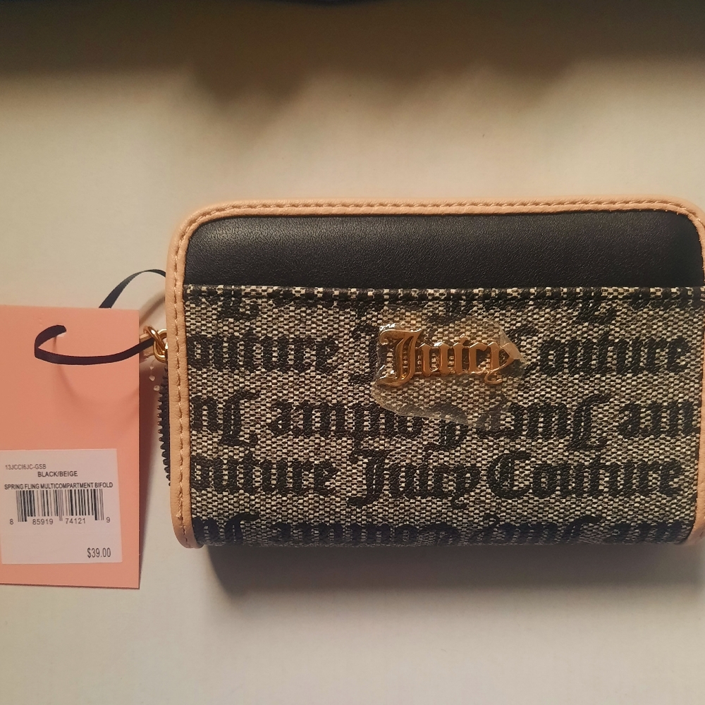 Juicy Couture Spring Fling Bi-fold Wallet Black/Beige